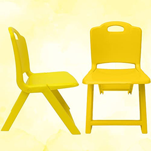Sunbaby Foldable Baby Chair,Strong and Durable Plastic Chair for Kids/Plastic School Study Chair/Feeding Chair for Kids,Portable High Chair Weight Capacity 40 Kg (Yellow)