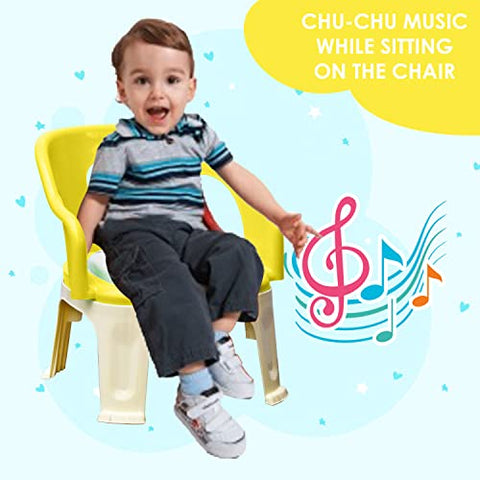 SUNBABY Sweetheart ChuChu Whistling Baby Chair, w/armrest, Soft Cushion Seating, Portable, Best for Homes & Play Schools, to sit for Activities (Blue)