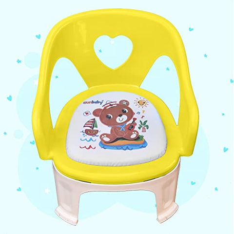 SUNBABY Sweetheart ChuChu Whistling Baby Chair, w/armrest, Soft Cushion Seating, Portable, Best for Homes & Play Schools, to sit for Activities (Blue)