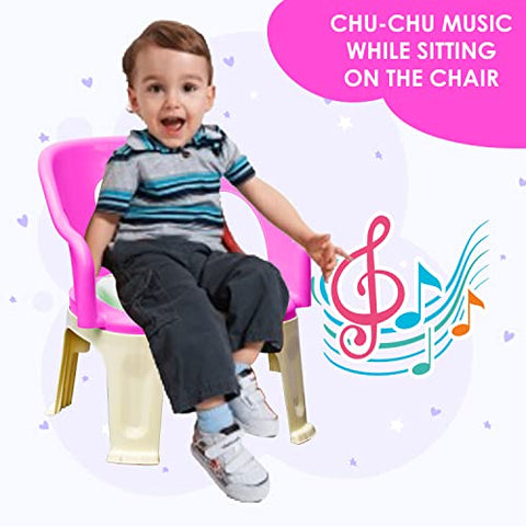 SUNBABY Sweetheart ChuChu Whistling Baby Chair, w/armrest, Soft Cushion Seating, Portable, Best for Homes & Play Schools, to sit for Activities (Blue)