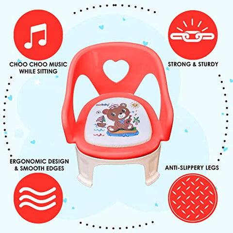 SUNBABY Sweetheart ChuChu Whistling Baby Chair, w/armrest, Soft Cushion Seating, Portable, Best for Homes & Play Schools, to sit for Activities (Blue)