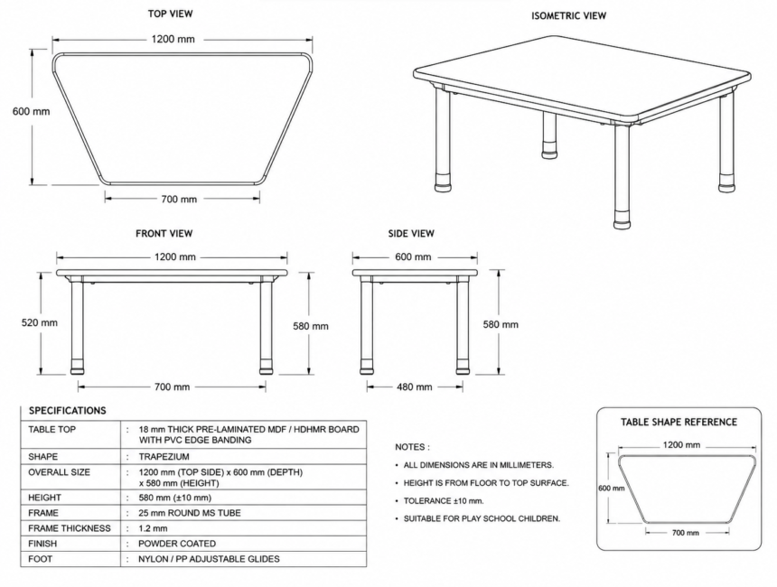 Collaborative Learning Design Layout Trapezium Table (Single/ Dual) β Sunbaby