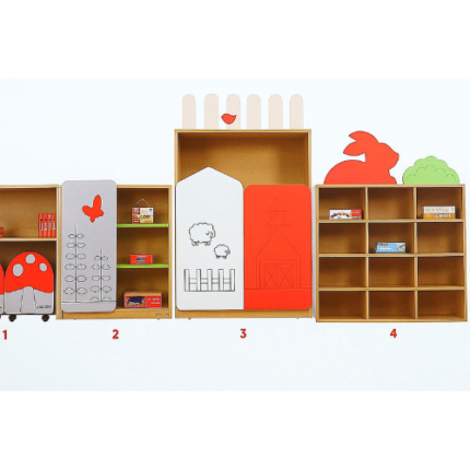 Red Mushroom Theme Storage Unit Set