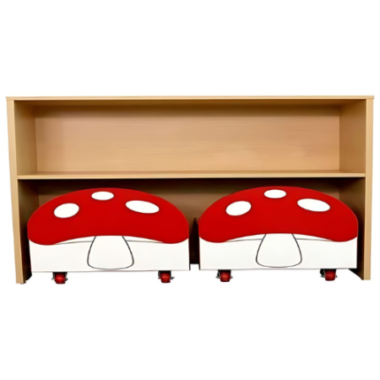 Storage Shelf with Mushroom Trolleys