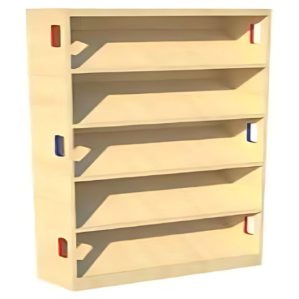 Full Height Library Rack - Natural Wood