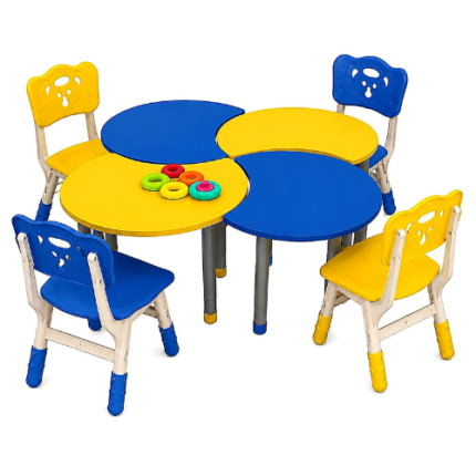 Tri-Circle Cluster Table with Chairs